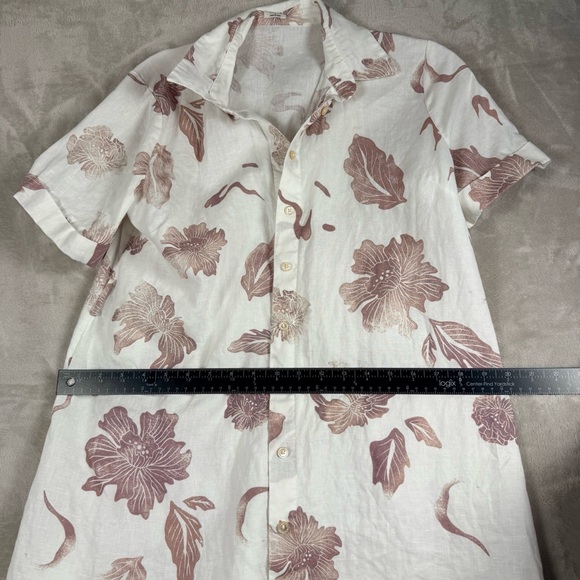 Aritzia Wilfred Eleta 100% Linen Floral Shirt Dress Size Small - Picture 9 of 10